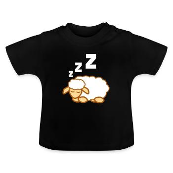 Schaf Geschenk Wolle Fell - Baby Bio-T-Shirt mit Rundhals - Schwarz - Vorne