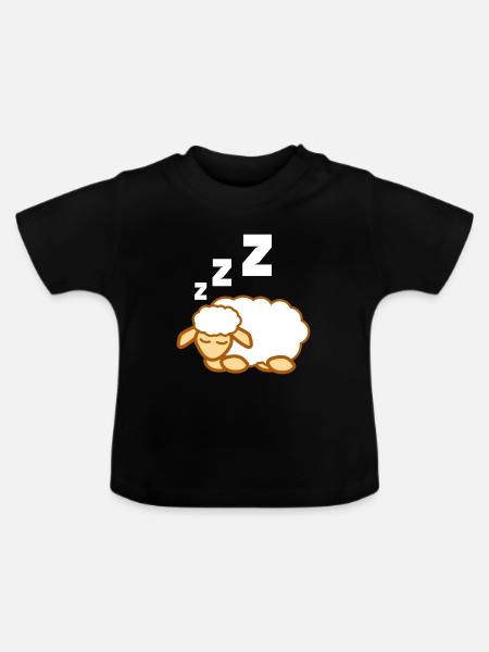 Schaf Geschenk Wolle Fell - Baby Bio-T-Shirt mit Rundhals - Schwarz