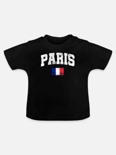 Paris Paris - T-shirt bio col rond Bébé - noir