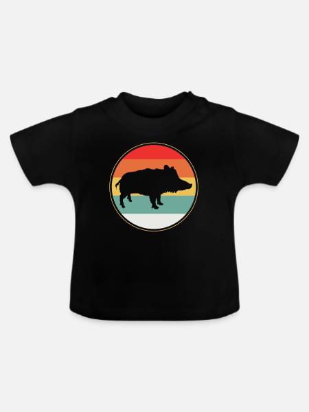 Sanglier - T-shirt bio col rond Bébé - noir