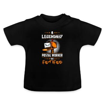 Facteur dans Pension Post Lettre Pension Cadeau - T-shirt bio col rond Bébé - noir - Devant