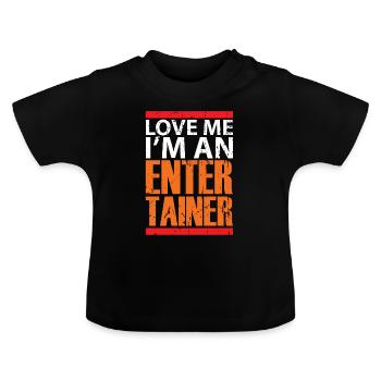 Entertainer Comedian Geschenk witzig - Baby Bio-T-Shirt mit Rundhals - Schwarz - Vorne