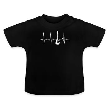 Guitare basse battement de coeur basse guitare basse - T-shirt bio col rond Bébé - noir - Devant
