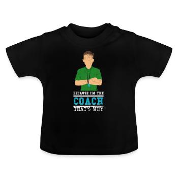Entraîneur entraîneur - T-shirt bio col rond Bébé - noir - Devant