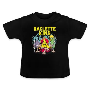 Raclette King Käse König - Zwiebel Gurke Geschenk - Baby Bio-T-Shirt mit Rundhals - Schwarz - Vorne