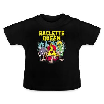 Raclette Queen Cheese Queen Onion Cucumber Gift - Baby Organic T-Shirt with Round Neck - black - Front