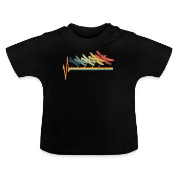 Libellule - T-shirt bio col rond Bébé - noir - Devant