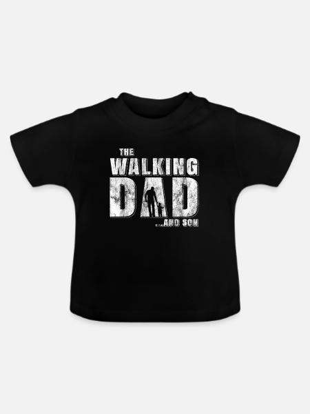 Papa Vater Sohn - Baby Bio-T-Shirt mit Rundhals - Schwarz