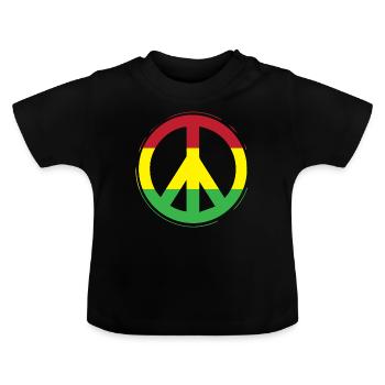 Paix paix paix De Paix - T-shirt bio col rond Bébé - noir - Devant