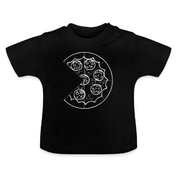 Morceaux de pizza - Grand (partie 1) - T-shirt bio col rond Bébé - noir - Devant