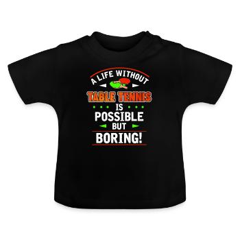 table tennis - Baby Organic T-Shirt with Round Neck - black - Front
