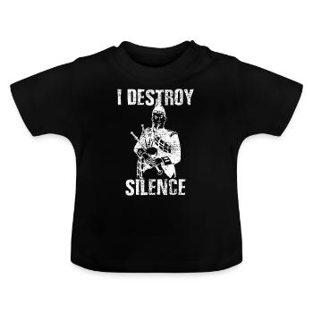 Dudelsack - Baby Bio-T-Shirt mit Rundhals - Schwarz - Vorne