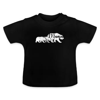 Baeren Zwillinge Mama - Baby Bio-T-Shirt mit Rundhals - Schwarz - Vorne