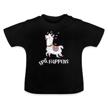 Spitha arrive Lama Alpaga Alpaga Llama - T-shirt bio col rond Bébé - noir - Devant