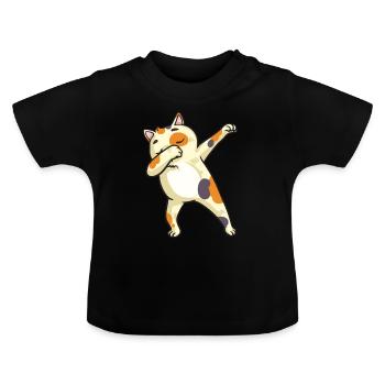 Tamponner cadeau de danse d'amoureux de chat - T-shirt bio col rond Bébé - noir - Devant