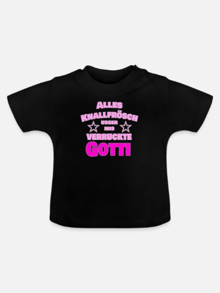 Schweiz Schweizer Gotti Patenkind Taufe Geschenk - Baby Bio-T-Shirt mit Rundhals - Schwarz