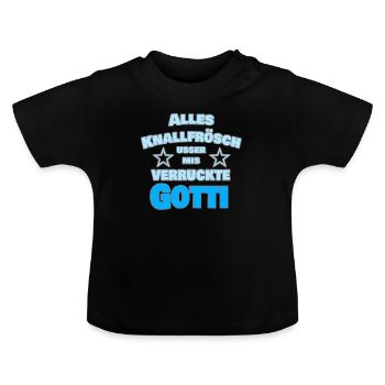 Schweiz Schweizer Gotti Patenkind Taufe Geschenk - Baby Bio-T-Shirt mit Rundhals - Schwarz - Vorne