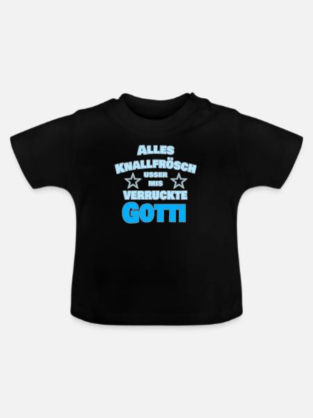 Schweiz Schweizer Gotti Patenkind Taufe Geschenk - Baby Bio-T-Shirt mit Rundhals - Schwarz
