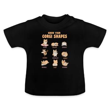 Corgi Shapes Hey cadeau de propriétaires de chiens corgeous - T-shirt bio col rond Bébé - noir - Devant