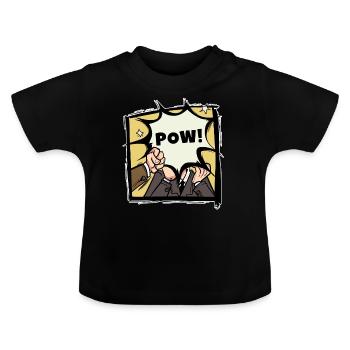 Pow Livre de BD Coup de coup de la bulle de bande dessinée cadeau - T-shirt bio col rond Bébé - noir - Devant