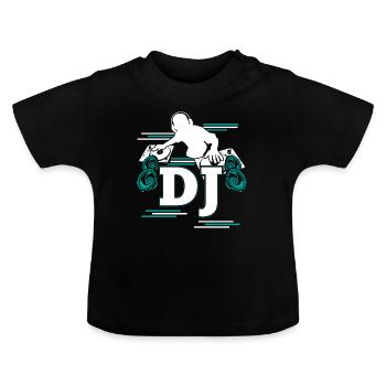DJ DeeJay Scratch Party Disques Cadeau - T-shirt bio col rond Bébé - noir - Devant