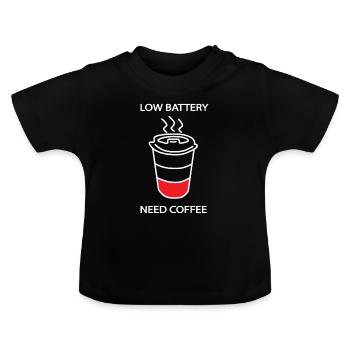 Café à faible consommation de café - T-shirt bio col rond Bébé - noir - Devant