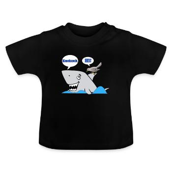 Coucou - requin - T-shirt bio col rond Bébé - noir - Devant