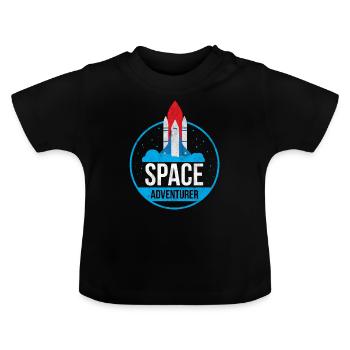 Space Adventurer Weltraum Abenteuerer Geschenk - Baby Bio-T-Shirt mit Rundhals - Schwarz - Vorne