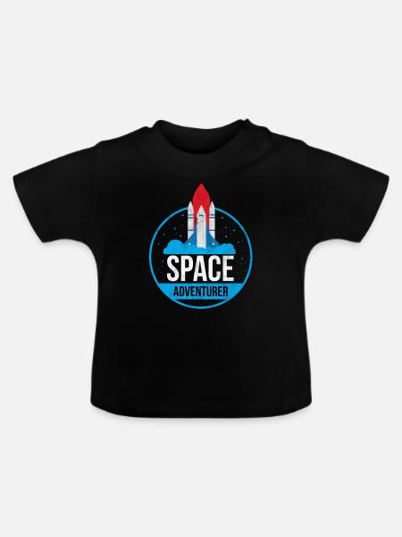 Space Adventurer Space Adventure Gift - Baby Organic T-Shirt with Round Neck - black
