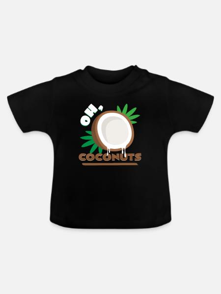 Kokosnuss - Baby Bio-T-Shirt mit Rundhals - Schwarz