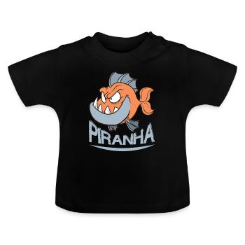 Piranha - Baby Organic T-Shirt with Round Neck - black - Front