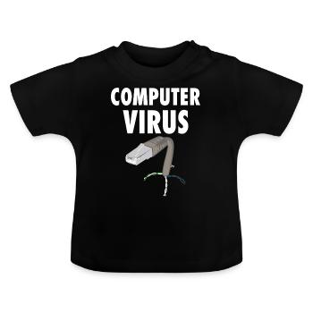 computer virus pc trojan mailware spyware graphic - Baby Organic T-Shirt with Round Neck - black - Front
