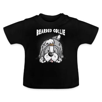BEARDED COLLIE Border Collie Rough Collies Sheltie - T-shirt bio col rond Bébé - noir - Devant