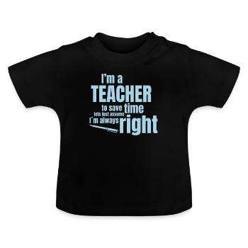 professeur - T-shirt bio col rond Bébé - noir - Devant
