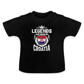 Croatie - T-shirt bio col rond Bébé - noir - Devant