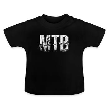 Mountainbike-Wanderung - Baby Bio-T-Shirt mit Rundhals - Schwarz - Vorne