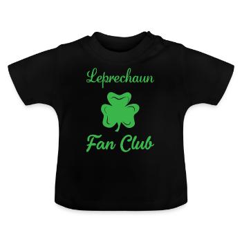 Leprechaun Fan Club - Baby Bio-T-Shirt mit Rundhals - Schwarz - Vorne