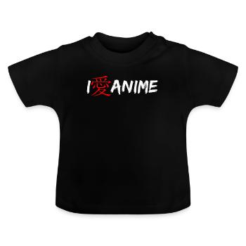 Anime - Baby Bio-T-Shirt mit Rundhals - Schwarz - Vorne