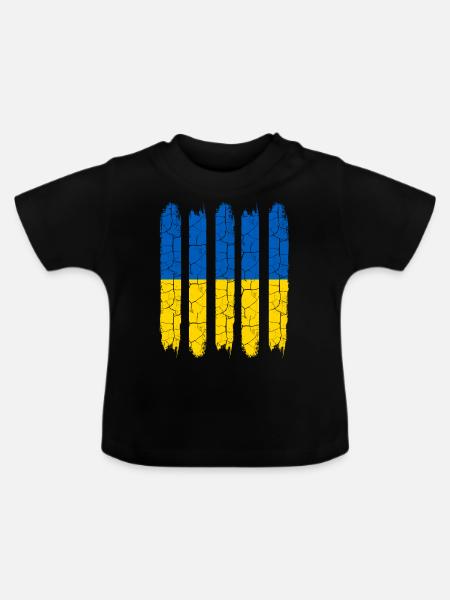 Ukraine - Baby Bio-T-Shirt mit Rundhals - Schwarz