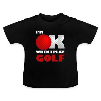 Golf Balle Club sport sport cadeau - T-shirt bio col rond Bébé - noir - Devant