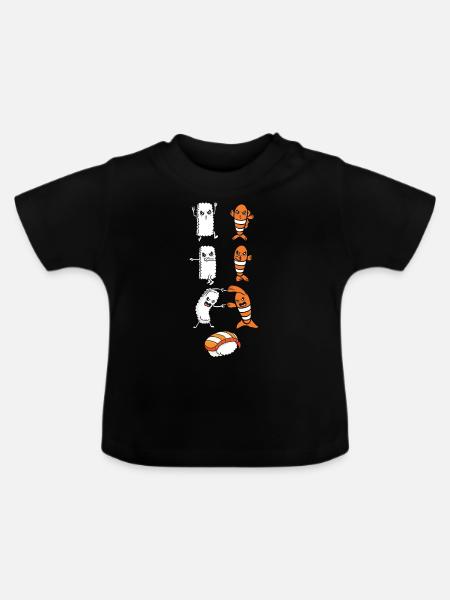 Reis und Fisch Fusion zum Sushi Anime Geschenk - Baby Bio-T-Shirt mit Rundhals - Schwarz