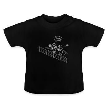 Lustiges Shirt für Tennis Doppel Spieler Geschenk - Baby Bio-T-Shirt mit Rundhals - Schwarz - Vorne