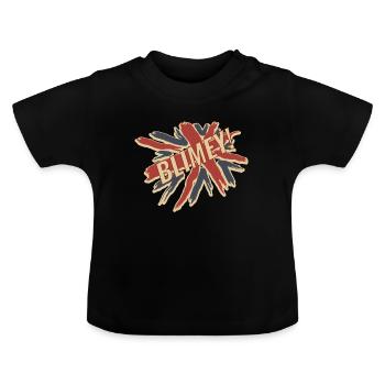 Funny British Slang Gift for Anglophiles : Blimey - Baby Organic T-Shirt with Round Neck - black - Front