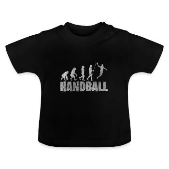 Handball Monkey Jump Throw Gift Sport - Baby Organic T-Shirt with Round Neck - black - Front