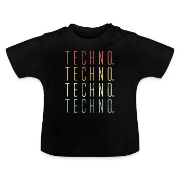 Techno - T-shirt bio col rond Bébé - noir - Devant