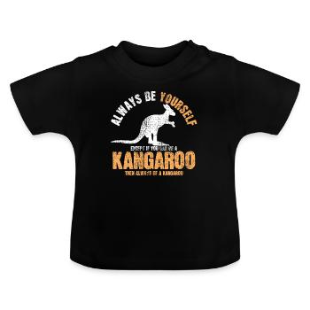 KANGAROO SHIRT - Baby Bio-T-Shirt mit Rundhals - Schwarz - Vorne