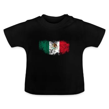 Drapeau mexicain - T-shirt bio col rond Bébé - noir - Devant