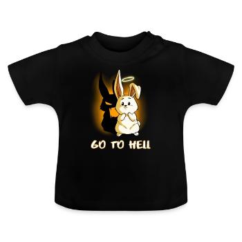 Geh Zur Hölle Häschen Hase Kaninchen Engel Teufel - Baby Bio-T-Shirt mit Rundhals - Schwarz - Vorne