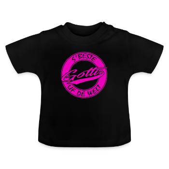 Cadeau de baptême pour femme enceinte De Gotti Götti Suisse - T-shirt bio col rond Bébé - noir - Devant