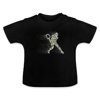 tennis - Baby Organic T-Shirt with Round Neck - black - Front